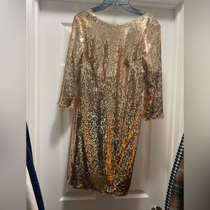 Gold sparkly long sleeve dress